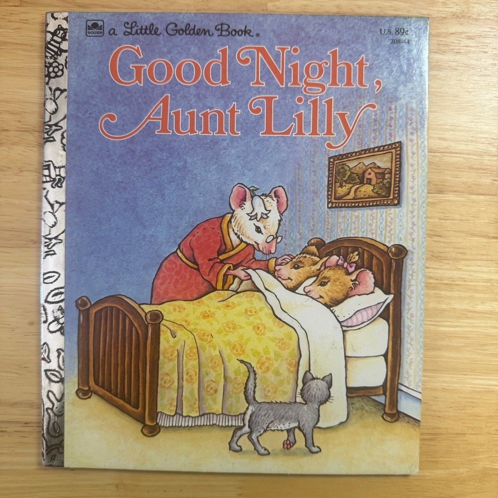 Good Night Aunt Lilly Little Golden‎ Book 1983 Vintage Childrens Story Book